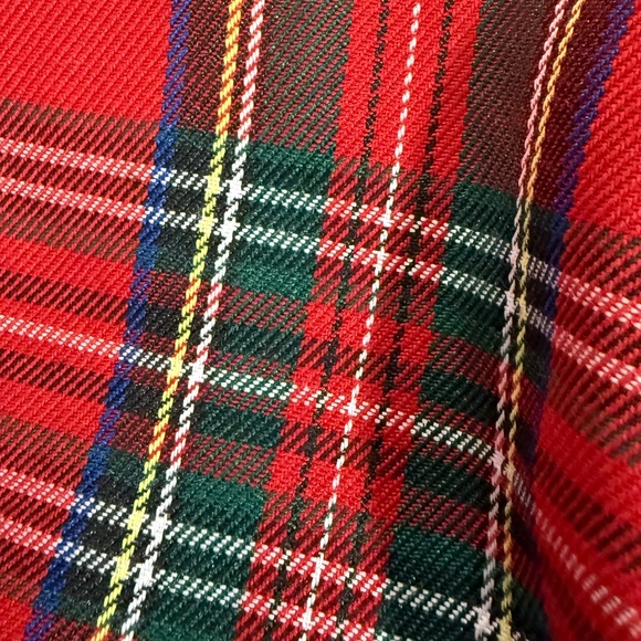 Tartan Plaid Tiered Ruffle Puff Sleeve Dress - Picture 9 of 11